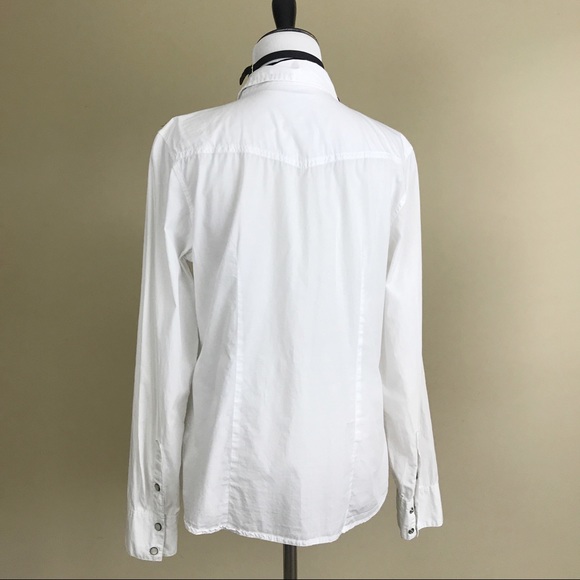 Gap White Button Down Modern Western Shirt M - Picture 3 of 8